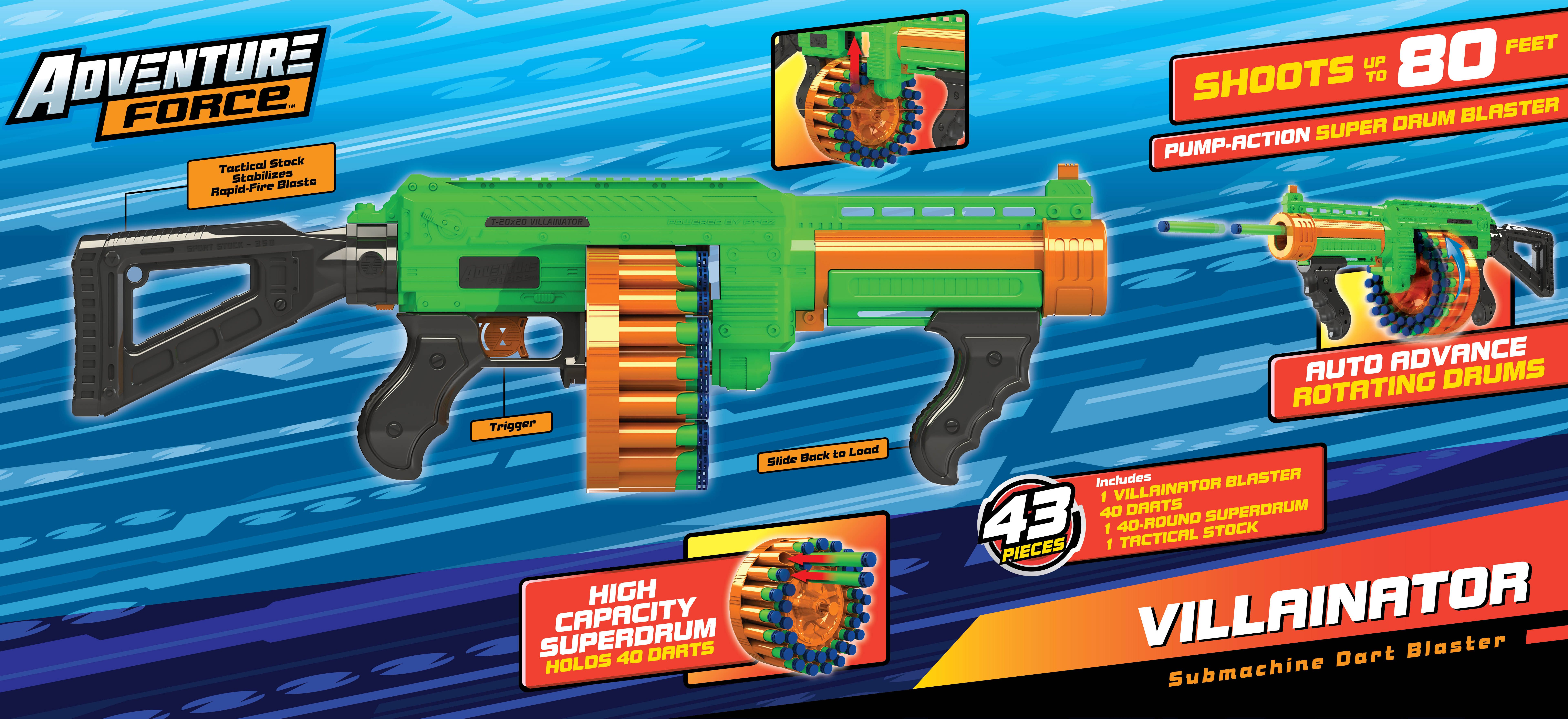 Adventure Force Villainator Pump-Action Super-Drum Blaster photo 2