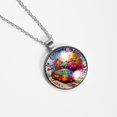 thumbnail image 4 of Mind Car Elegant Glass Circular Pendant Necklace - Stunning Jewelry Piece, 4 of 5