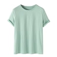 thumbnail image 2 of Men's Casual Plain T-Shirts Crewneck Short Sleeve Casual Solid Color Round Neck Pullover Tee Shirt Daily Tops, 2 of 5