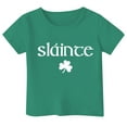 thumbnail image 3 of T-shirts Filles Thème de la Saint-Patrick Col Rond Manches Courtes Décontractés Hauts Filles Vert Foncé 6-7 Ans, 3 of 3