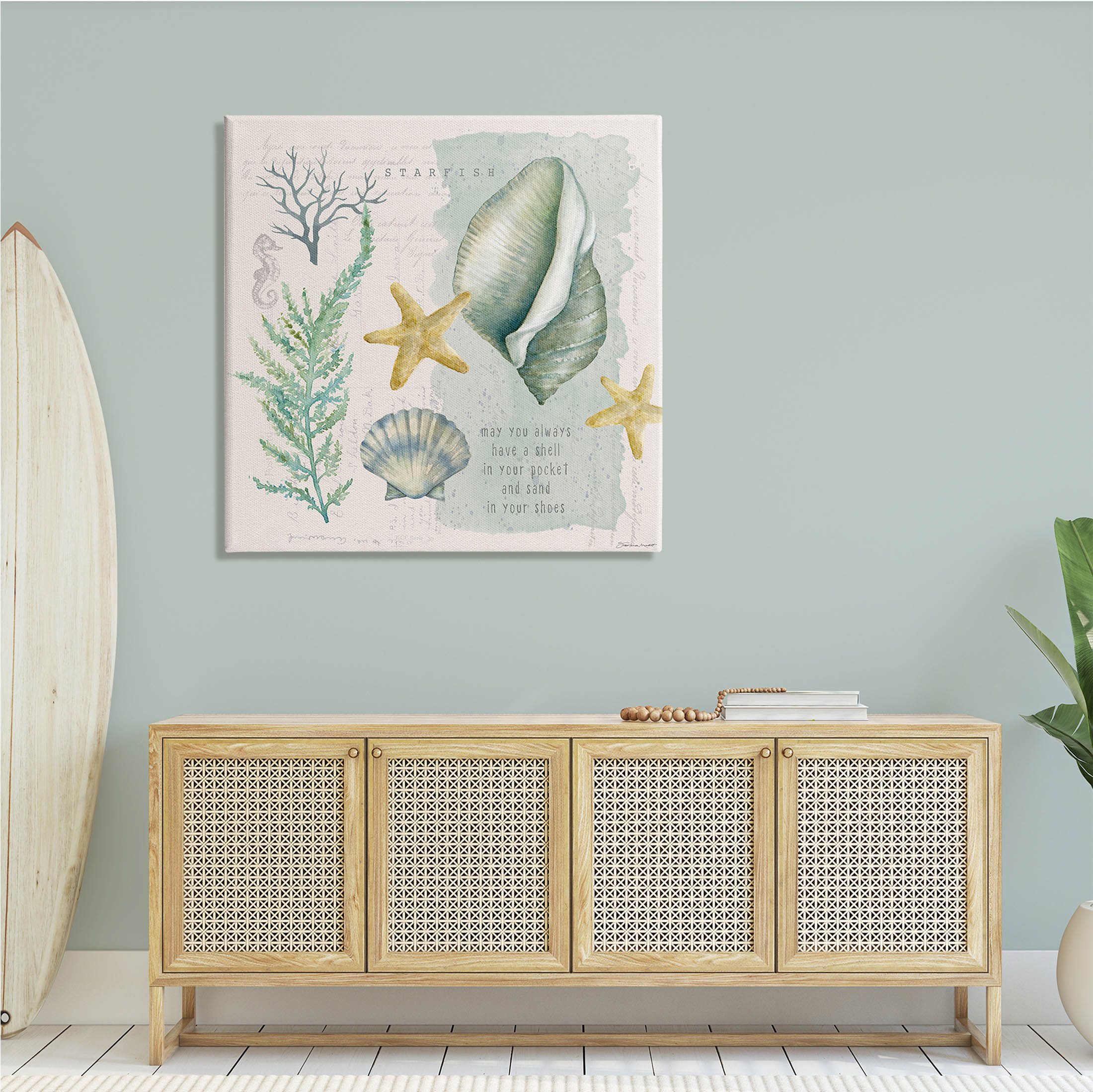 Stupell Industries Shell in Pocket Sand In Shoes Beach Quote, 36 x 36, Design by Stephanie Workman Marrott