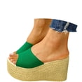 thumbnail image 3 of Slippers for Women,Wedges Shoes Toe Ladies Slippers For Women Causal Slippers Classic Fit Sandals Slipper,Womens Slippers,Green,6.5, 3 of 9