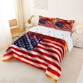 thumbnail image 2 of Manfei Independence Day Full Size Comforter Sets,Vintage American Flag Bedding Comforter Set,Red White Gold,Colorful Stars Reversible,3pcs,1 Comforter and 2 Pillowcases, 2 of 7