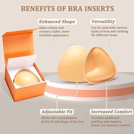 ROJAX Double-Sided Sticky Bra Inserts, Invisible Push Up Bra Pads for Instant Lift & Breast Enhancement (A Cup)