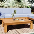thumbnail image 3 of Harper & Bright Designs Outdoor Wooden Seating Group with Table, Patio Conversation Sectional Sofa Set with Waterproof Cushions for Backyard Poolside, Gray, Natural, 3 of 17