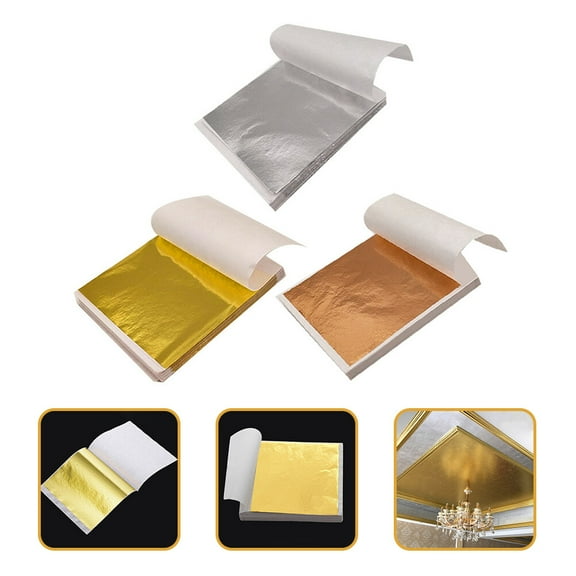 LOLIPPYY Gold Flakes Crafts Gold Foil Sheets Imitation Gold Foil Golden 300 Sheets