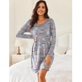 thumbnail image 4 of Ekouaer Sleep Shirts for Women 2 Pack Long Sleeve Nightgown Sleepwear Soft Pajama Tops Nightshirt, 4 of 7