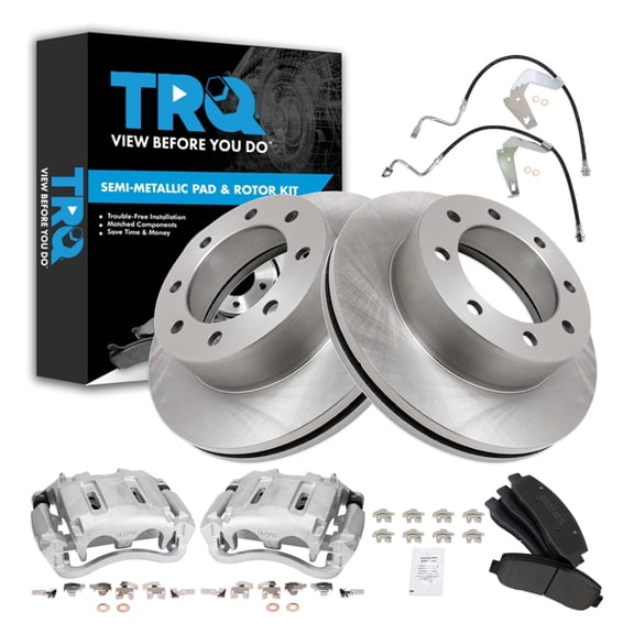 TRQ Brake Pad & Rotor Kit Semi-Metallic Fits 2008-2009 Ford F-350 Super Duty