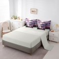 thumbnail image 3 of Homewish Dreamy Cherry Blossom 7 Pieces Full Size Bedding Sets,Japanese Landscape Full Size Bed in a Bag,Purple,Light Gray Reversible, 3 of 8