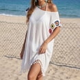 thumbnail image 7 of PBFRDSJ Womens Swimsuit Cover Up Boho Tassel Hem Sheer Mesh Beach Sundress Loose Fit Summer Tunic for Vacation, 7 of 7