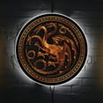 thumbnail image 3 of Desperate Enterprises LED House of Dragons Neon Sign 23 Inch Round Backlit Acrylic Wall Decor Multicolor Indoor Corded Electric Fantasy LED Wall Sign, 3 of 4