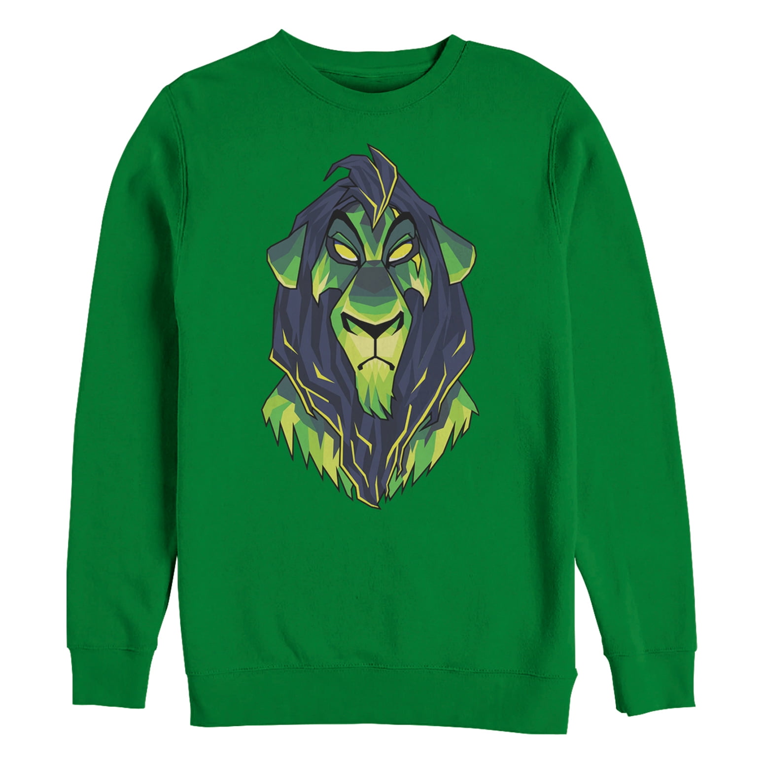 Men's Lion King Scary Geometric Scar Sweatshirt Kelly Green 2X Large ...