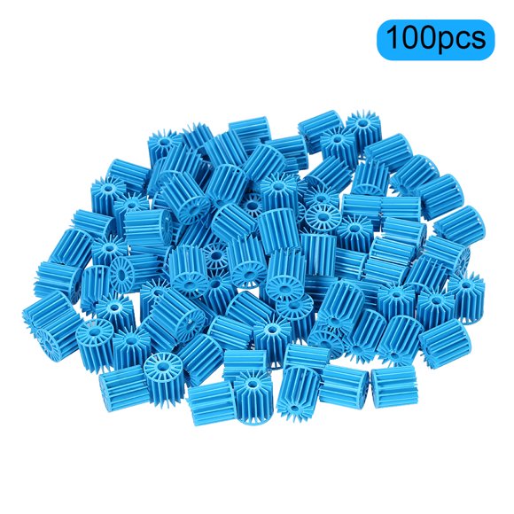 100 Pcs 15*16mm Boules Bio Aquarium Réservoir de Poissons Étang Filtre Média de Filtration Biologique Bleu