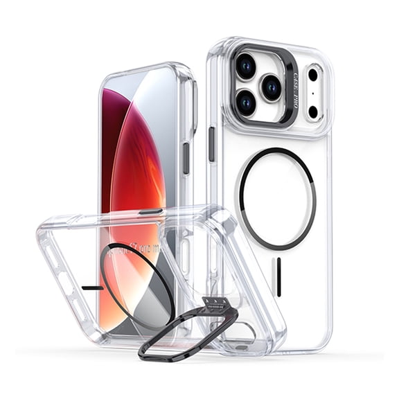 Clear MagSafe Case with Camera Stand for iPhone 17 Pro Max - Black