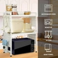 thumbnail image 2 of vfytbgnhj Expandable Microwave Stand Countertop  Heavy Duty Over Microwave Shelf Countertop  2 Tier Metal Microwave Oven Rack Shelf for Kitchen Tabletop with 4 Hooks Holds 160lb Height Ad, 2 of 5