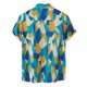 thumbnail image 2 of Camisas De Vestir Para Hombre Slim Fit Camisa informal de verano con estampado geométrico para hombre, camisa de manga corta con cuello vuelto (Blue, L), 2 of 5