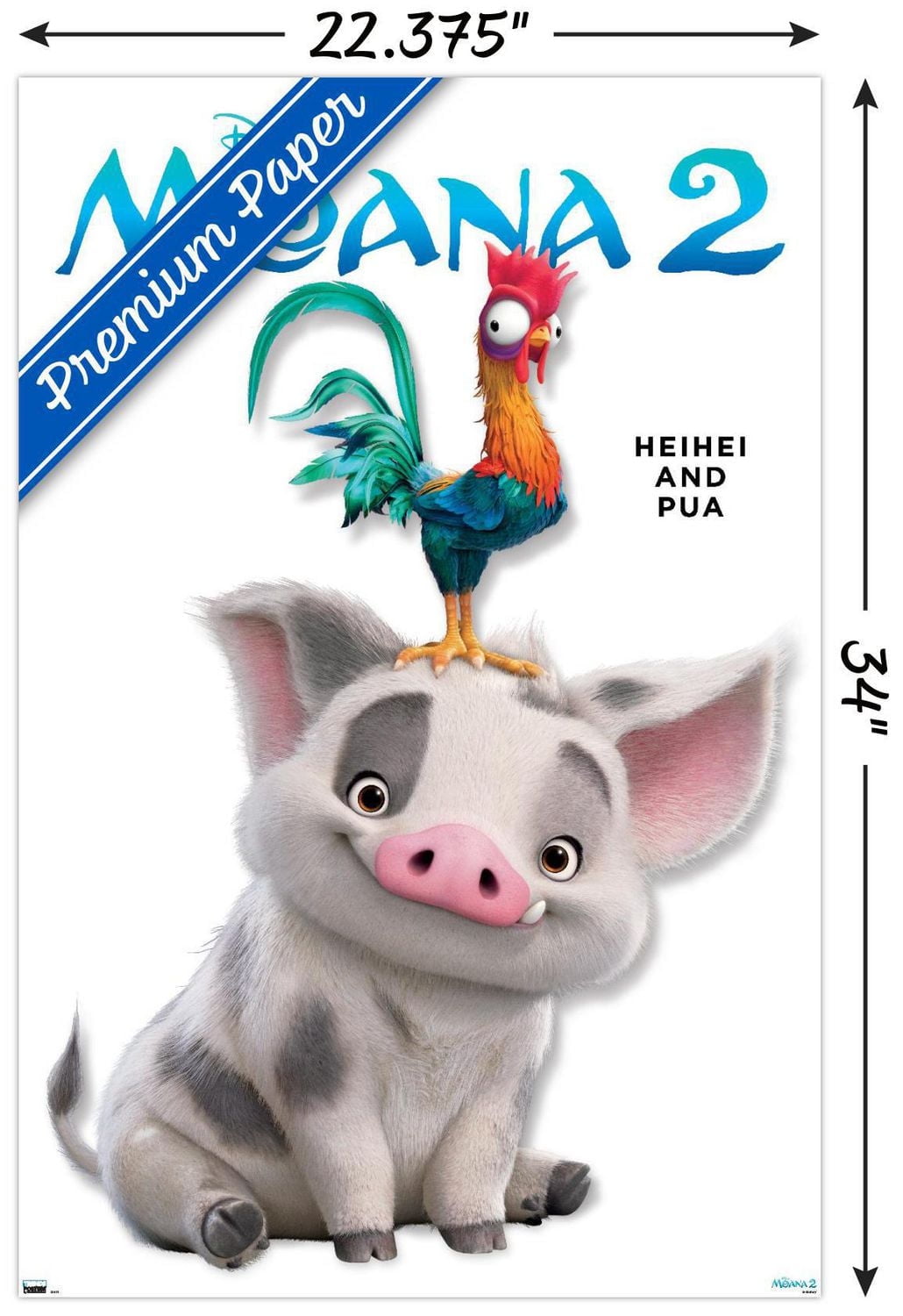 Disney Moana 2 - Heihei and Pua Feature Series Wall Poster, 22.375" x 34"