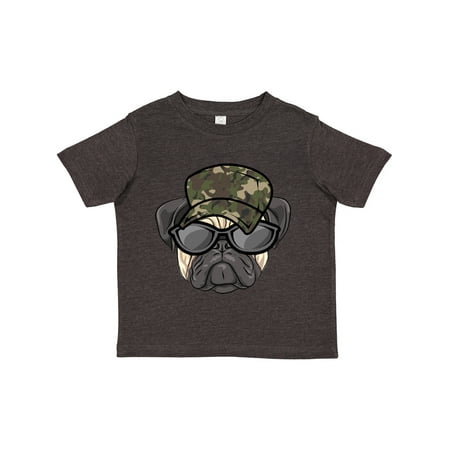 

Inktastic Pug Dog Funny Camo Military Hat Gift Toddler Boy or Toddler Girl T-Shirt