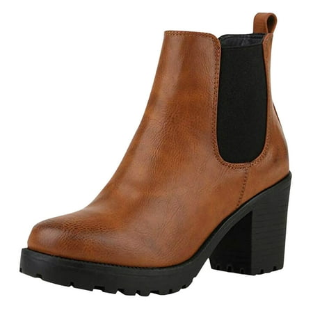 

Wesracia Boots For Women Winter Boots Ankle Boots For Women Chunky Women s Shorts Boots Retro Shoes Ankle Boots