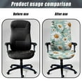 thumbnail image 4 of FKELYI Office Chair Cover Green Daisy Flower Print Removable Computer Chair Slipcover Anti-Dust Swivel Chair Protector Covers for Boss Chair Armchair, Small, 4 of 6