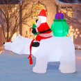 thumbnail image 3 of GOOSH Christmas Inflatables 6.6 FT Inflatable Santa Clause Riding Shaking Head Polar Bear, Cute Inflatable Santa Claus Carrying Gifts with LED Lights, Outdoor Christmas Decorations for Xmas Holiday, 3 of 7