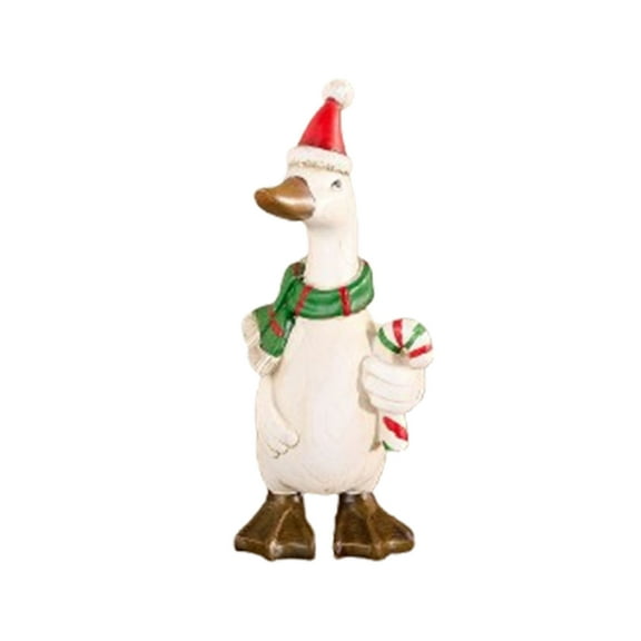 Adorable Christmas Duck Figurines for Home Décor, Indoor/Outdoor Holiday Decorations, Festive Whimsy for Dining Table, Shelves