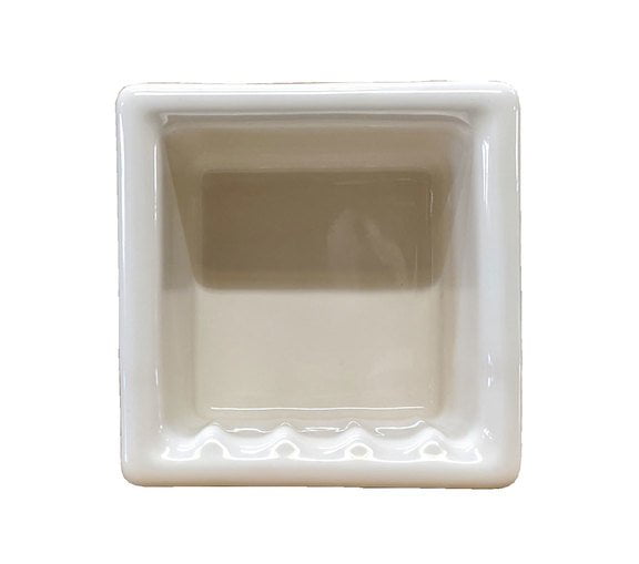 Ceramic *Glossy Biscuit* Reversible Corner Bath-Shower Soap Dish-Tray-Shelf  NEW 