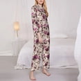 thumbnail image 3 of Lsque Rose Flowers Pattern Long Sleeve Pajama Set for Women - Soft 2-Piece Sleepwear and Loungewear Set with Pockets, Comfy Nightwear-Medium, 3 of 7