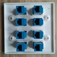 Wall Plate 8 Port Double Gang Cat6 RJ45 Keystone Jack