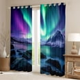 thumbnail image 2 of Homewish Abstract Aurora Black Out Curtains for Teens Boys Girls,Gradient Ombre Curtains Pack of 2 (42x63 Each),Nature Theme Bedroom Curtains,Breathable Home Decor, 2 of 6