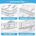 thumbnail image 4 of Plastic Pencil Box Large Capacity Pencil Boxes Clear Boxes with Snap-Tight Lid Stylish Office Supplies Storage Organizer Box Hand-drawn Bows, 4 of 7