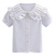 thumbnail image 1 of Odeerbi Camisa de Vestido de Algodón de Las Niñas Flor Bordado de Manga Corta Uniforme de La Escuela Con Bolsillo, 1 of 9