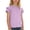 Z-Purple138, variant on Girls T-Shirts O-Neck Fashion Casual With Ruffle Hem And Pull String Pure Color Short Sleeve Tee For Everyday Wear Leisure Children Tops