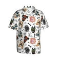 thumbnail image 2 of Balery Hip Hop Dog Print Men's Hawaiian Shirts Short Sleeve Beach Shirt Relaxed Fit Vacation Button Down Shirts-, 2 of 9
