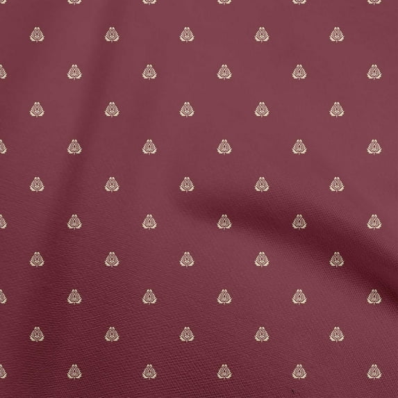 oneOone Rayon Maroon Fabric Block Sewing Material Print Fabric By The Yard 56 Inch Wide