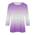 thumbnail image 5 of HAPIMO Women's Fashion Shirts V-Neck Pullover Long Sleeve Blouse Classic Solid Color Button Chiffon Tops Cozy Casual Sweatshirt T-Shirt Clothes for Women, 5 of 5