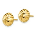 thumbnail image 2 of 14k Gold Diamond-cut 10mm Domed Post Earrings, 2 of 3