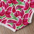thumbnail image 5 of Wassery Infant Baby Girl Clothing Set Watermelon Print Bodysuit Off Shoulder Romper Ruffle Sleeve Jumpsuit + Headband 2Pcs Summer Outfit Set 0-3T, 5 of 8