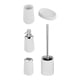 thumbnail image 5 of Juego de 5 accesorios de baño, soporte para cepillo de , jabonera, taza multiusos, botella de loción vacía, organizador de almacenamiento para Blanco Sunnimix Organizador de baño, 5 of 6