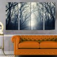 thumbnail image 1 of Design Art Dark Autumn Forest in Fog Modern Photography Canvas Print, 1 of 3