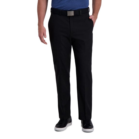 Men's Haggar® Cool Right® Performance Flex Classic-Fit Flat-Front Pants Color: Black Size: 34X34