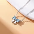 thumbnail image 5 of Suplight Women Bow Necklace 316L Stainless Steel Bowknot Birthstone Necklace Valentine's Day Gift, 5 of 8