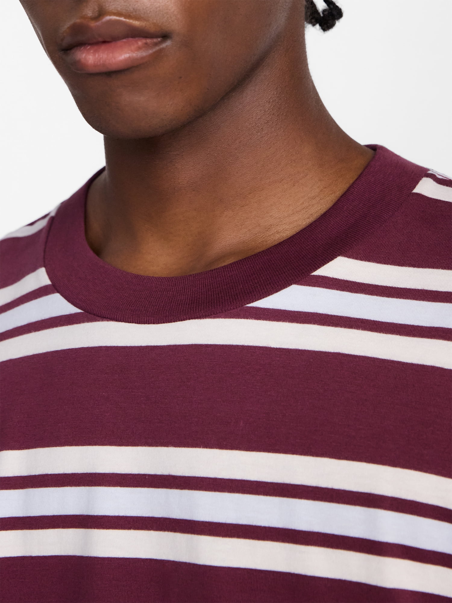 No Boundaries Stripe Pattern Tee with Short Sleeves, Men's XS-4XLT