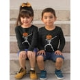 thumbnail image 3 of Halloween Dab Jack O' Lantern Dabbing Skeleton Youth Kids Long Sleeve T-Shirt, 3 of 7