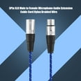 thumbnail image 2 of Cable de extensión de audio para micrófono XLR de 3 pines macho a hembra, cable trenzado de nailon de 5 m, 2 of 9