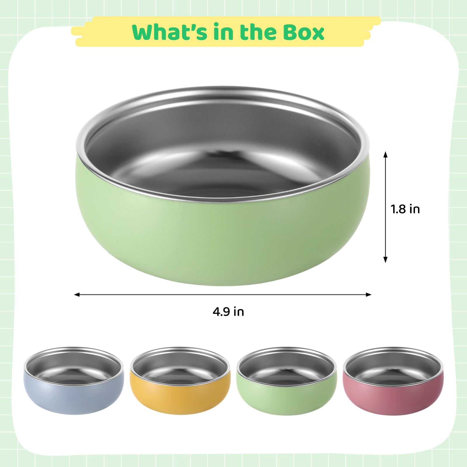 4 PCS Silicone Stainless Steel Bowls, Little One's Bowl with Removable Silicone Shell for 3 Months and above, 4 Colors