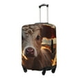 thumbnail image 2 of Daiia Sunset Sunflower Small Cow Luggage Cover, Thickened Washable Travel Luggage Covers, Elastic Unique Baggage Covers for 18-20 inch Luggage-X-Large, 2 of 9