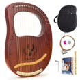 thumbnail image 1 of VixxNoxx Lyre Harp, 16-String Mahogany Lyra Harp Kit, Stringed Musical Instruments with Tuning Wrench Bag Instructions Extra Strings for Beg, 1 of 8