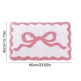 thumbnail image 3 of JHyouerji Bow Print Faux Wool Bath Mat 16x24 Inch,Pink Water Absorbent Non Slip Soft Entryway Shower Rug for Bathroom Home Floor Decor, 3 of 7