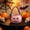 Pink, variant on Pastel Halloween Cloth Pumpkin Candy Bucket, Jack-O'-Lantern Trick-or-Treat Bag with Striped Bowknot, Fabric Handheld Treat Holder for Halloween (1-Pack,Blue)